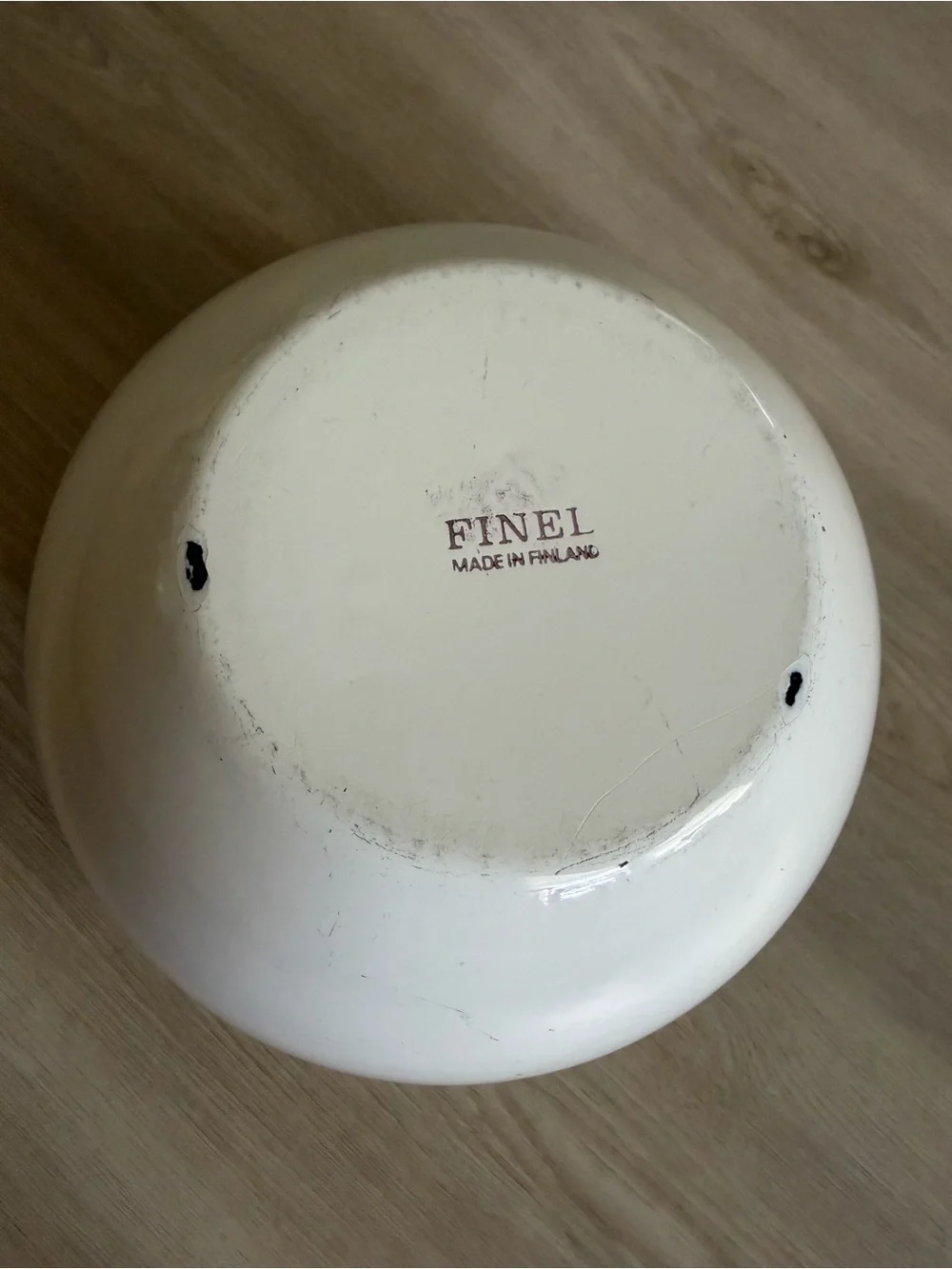 KAJ FRANCK Arabia Enamel Mushroom Bowl Finel Arabia Finland Mid Century Modern